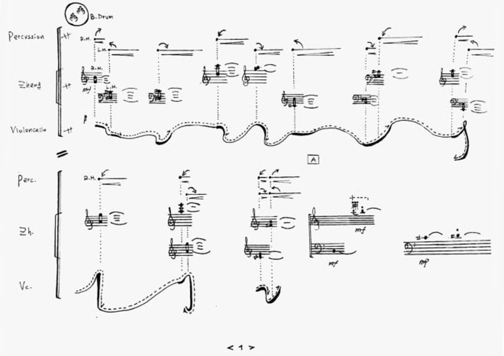 Trace, 2022, by Jing Wang, original score, first page. © Jing Wang Trace, 2022, by Jing Wang, original score, first page. © Jing Wang